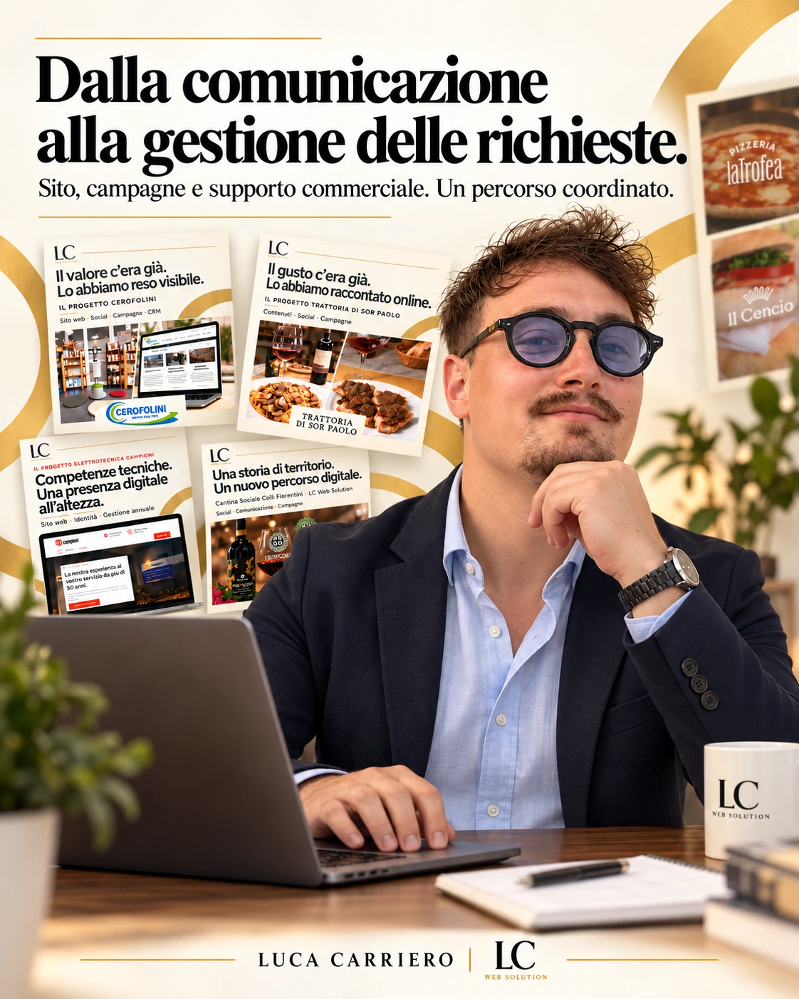 Luca Carriero al lavoro tra web e supporto
